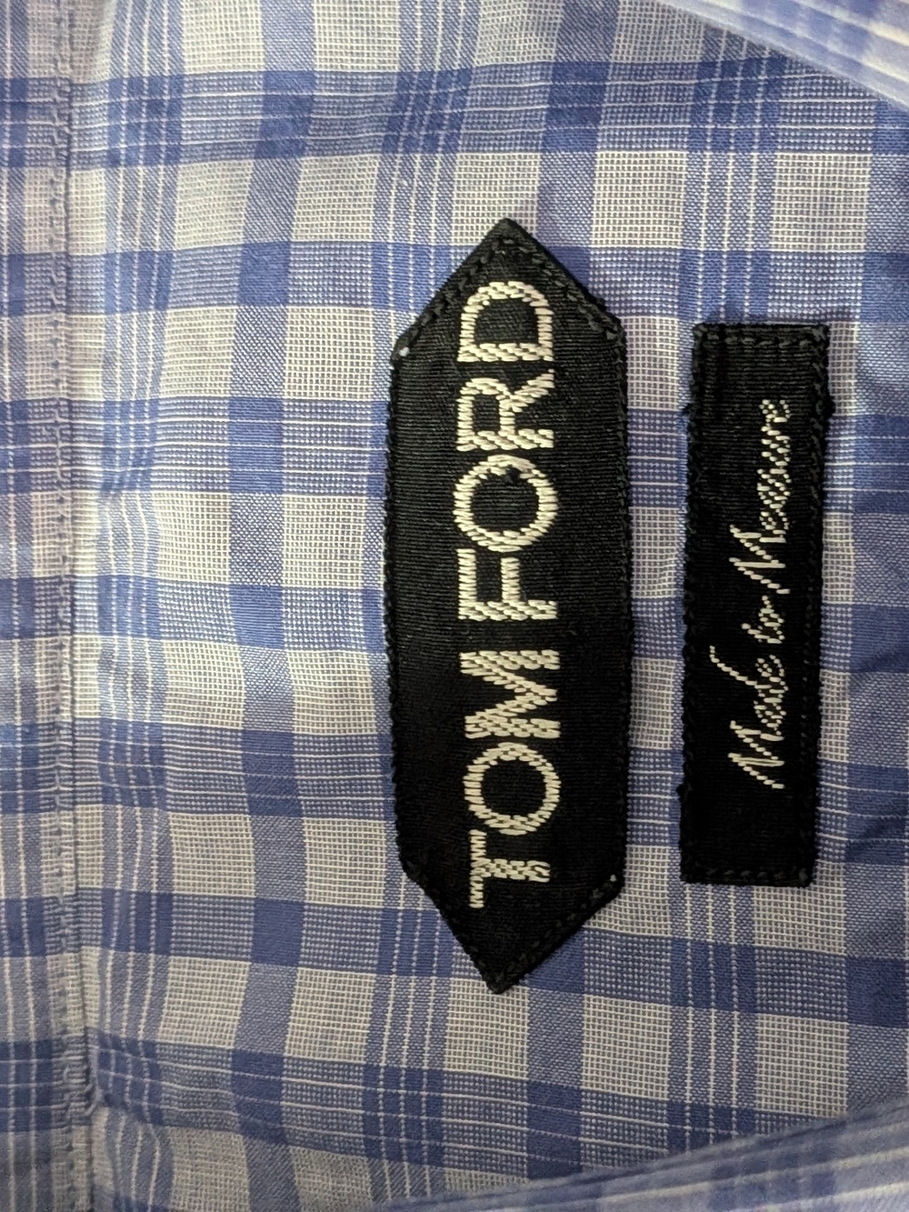 Tom Ford Blue and White Checked Dress Shirt - Picture 2 of 14